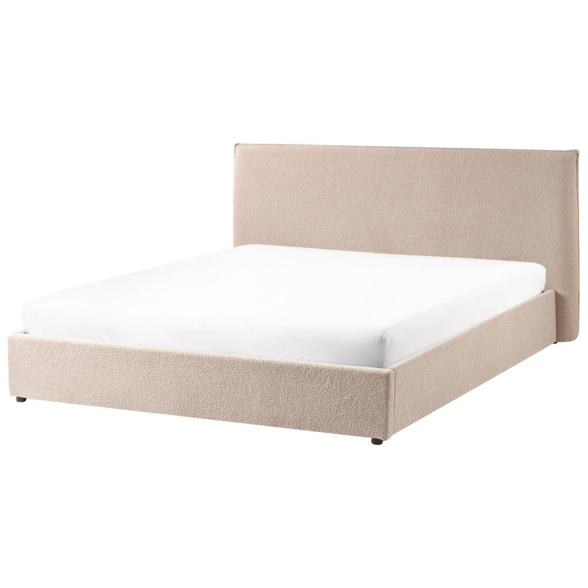 BETT mit Stauraum 180/200 cm Bouclé Taupe Lavaur - Taupe, Textil (180/200cm) - Beliani