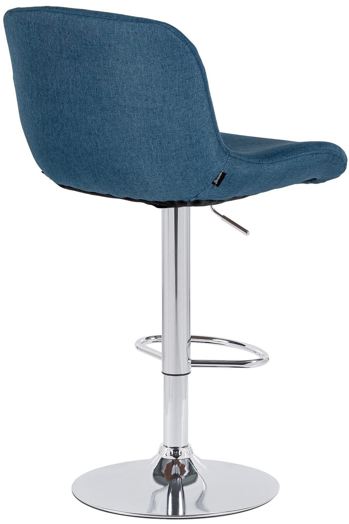 BARHOCKER 2er Set Salomon Chrom Stoff blau - Blau/Chromfarben, Metall (50/106/52cm) - TPFLiving
