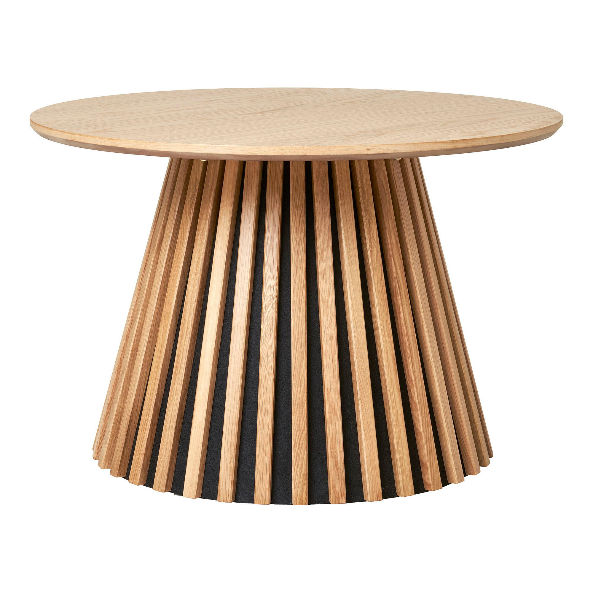 COUCHTISCH Osaka ø70x45 cm Eiche Natur - Schwarz, Holz (70/70/45cm) - tinkaro