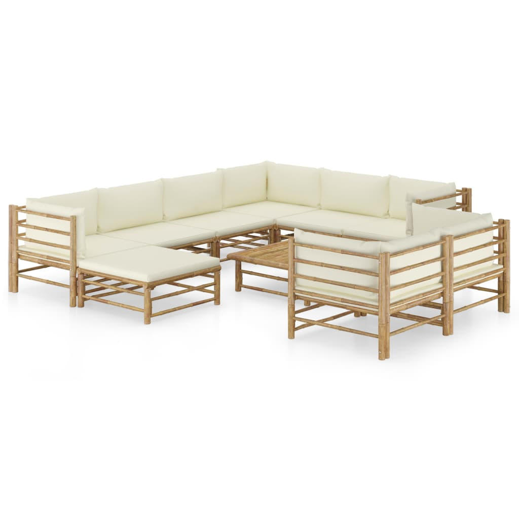 GARTENSET Resnik 10-teilig - Weiß, Naturmaterialien - Nettlife