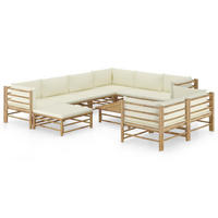 GARTENSET Resnik 10-teilig - Weiß, Naturmaterialien - Nettlife