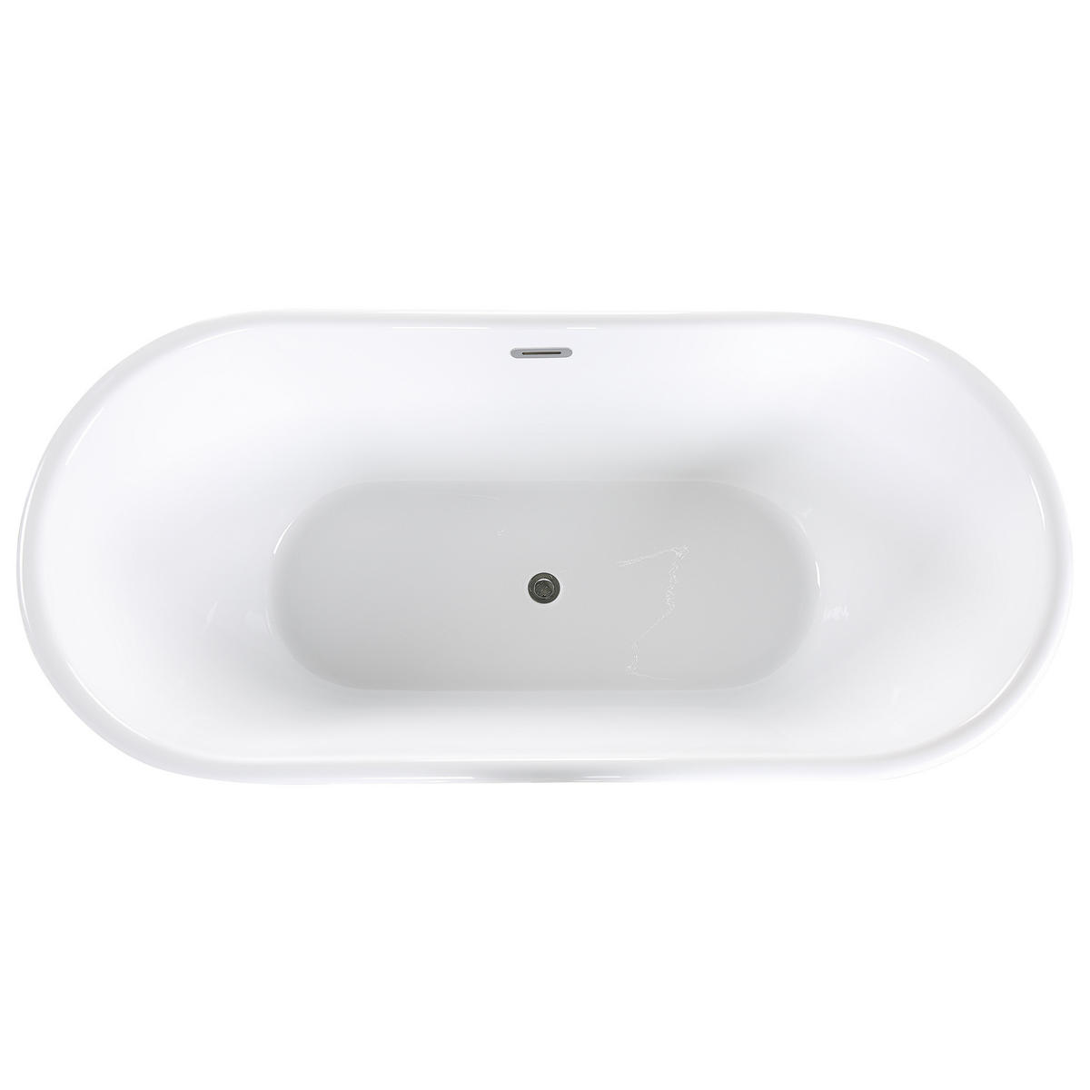 BADEWANNE FREISTEHEND 80x170x59 cm silber Pinel - Silberfarben, Kunststoff (80/59/170cm) - Beliani