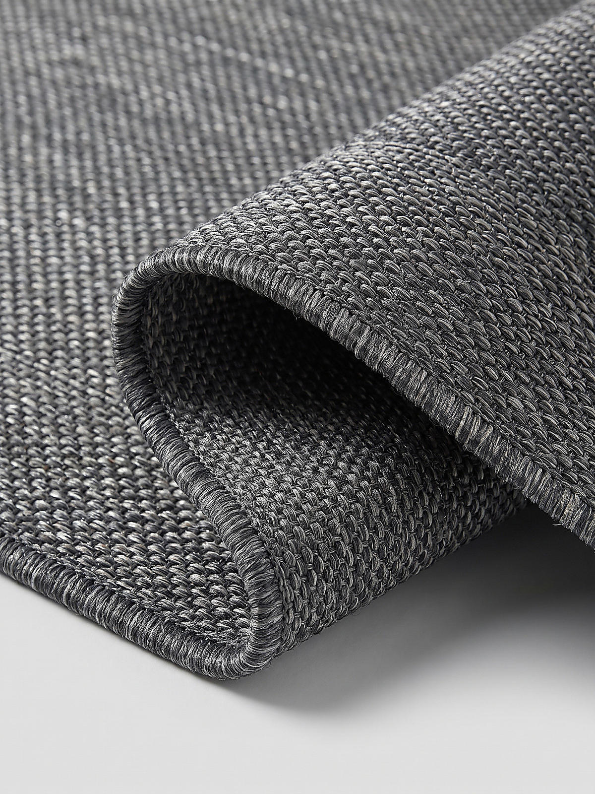 FLACHWEBTEPPICH Bordüre BORNO Polypropylen Anthrazit 140 x 200 cm - Anthrazit, Textil (140/200cm) - KADIMA DESIGN