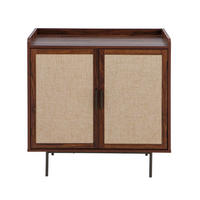 KOMMODE mit 2 Türen in Nussbaumoptik und Stofffronten jetson 80/39,5/79 cm - Nussbaumfarben, Holzwerkstoff (46.5/79/39.5cm) - Calicosy