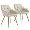ESSZIMMERSTUHL 2er Set Marilyn 58 x 62 x 82 cm creme/gold - Goldfarben/Creme, Kunststoff (58/82/62cm) - tectake