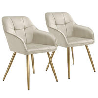 ESSZIMMERSTUHL 2er Set Marilyn 58 x 62 x 82 cm creme/gold - Goldfarben/Creme, Kunststoff (58/82/62cm) - tectake