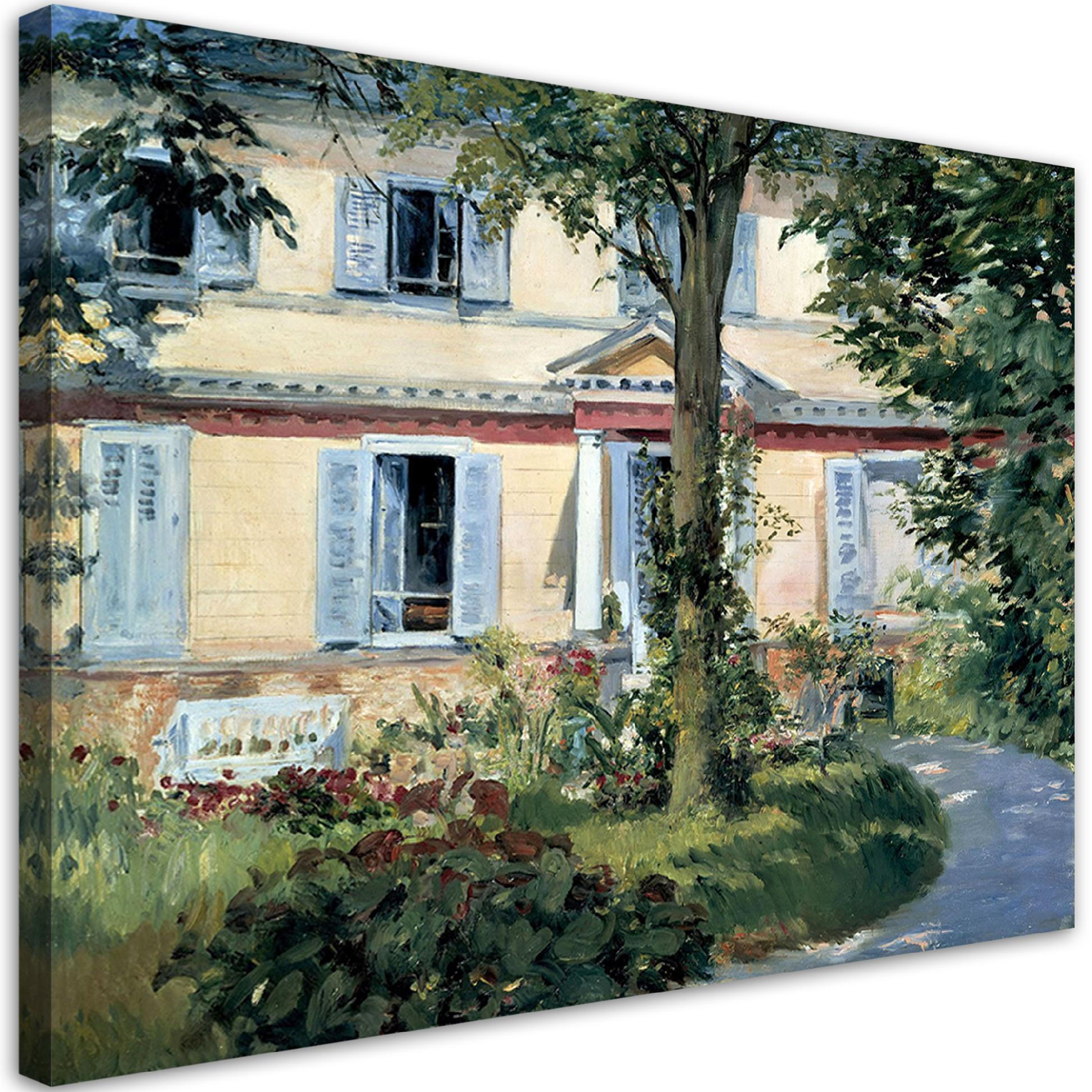 WANDBILD reproduktion des gemäldes landhaus in rueil édouard manet - Multicolor, Textil (60/40cm) - Feeby