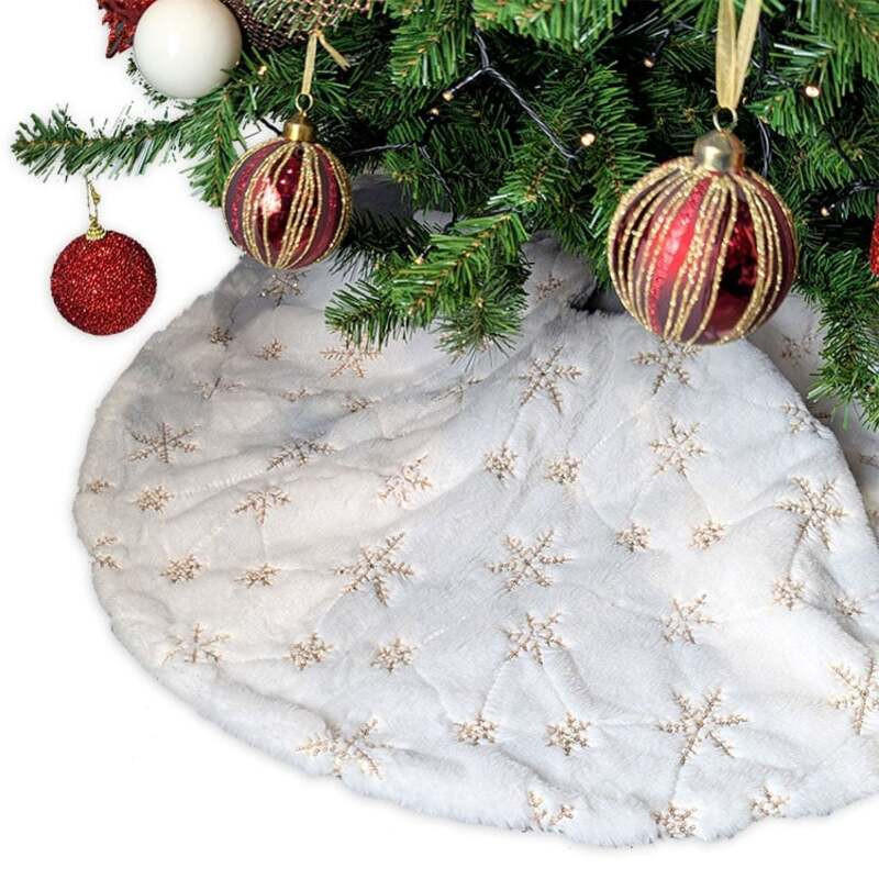 UNIQUE Living - Weihnachtsbaumdecke Amara - 120x120cm - Weiß - Weiß, Textil (120cm) - Unique Living