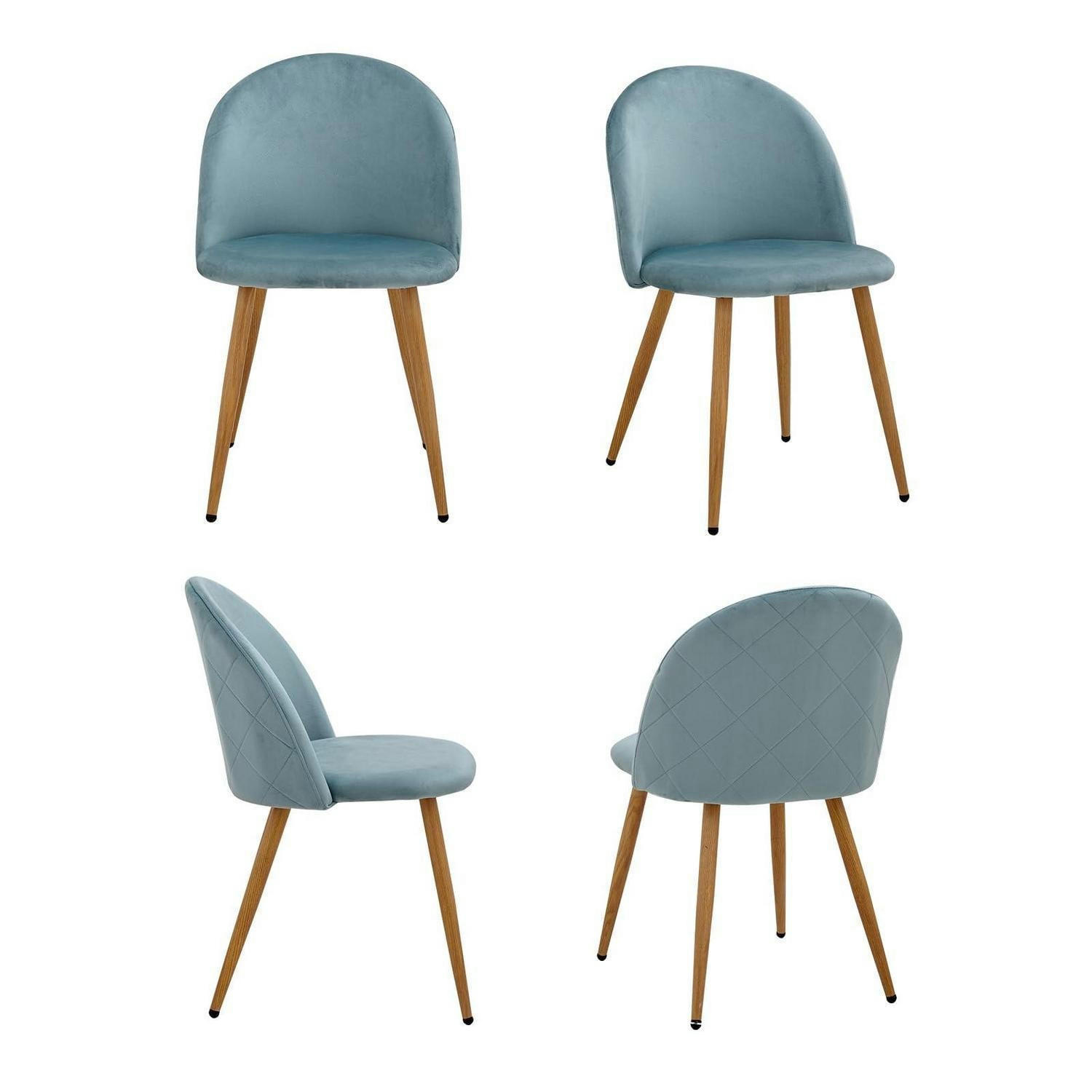 ESSZIMMERSTUHL 4er-Set Samt Grün mit Metallbeinen - Türkis, Textil (43/80/47.5cm)