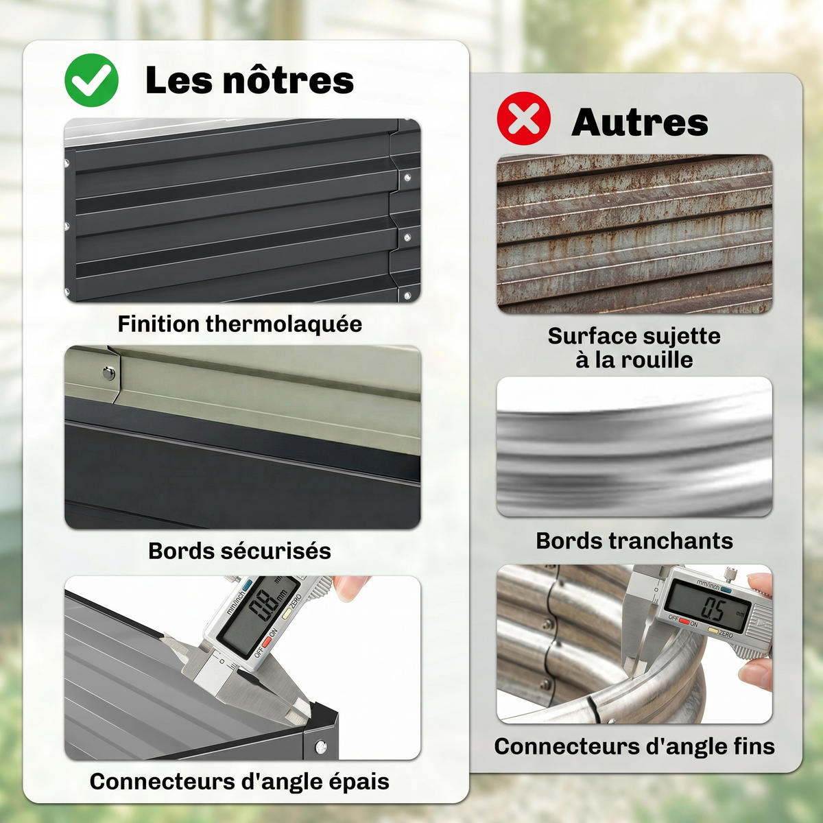 HOCHBEET DE-12185 rechteckig 120/60/30,5 cm Grau - Grau, Metall (120/30.5/60cm) - ComfortXL