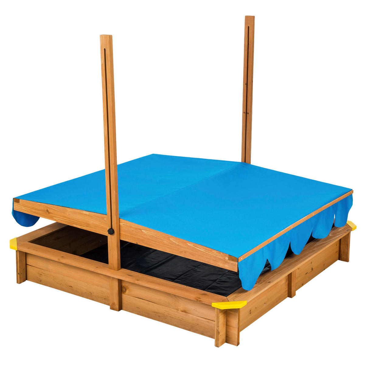 SANDKASTEN Emilia,120 x 120 x 120 cm,blau - Blau, Holz (120/120/120cm) - tectake