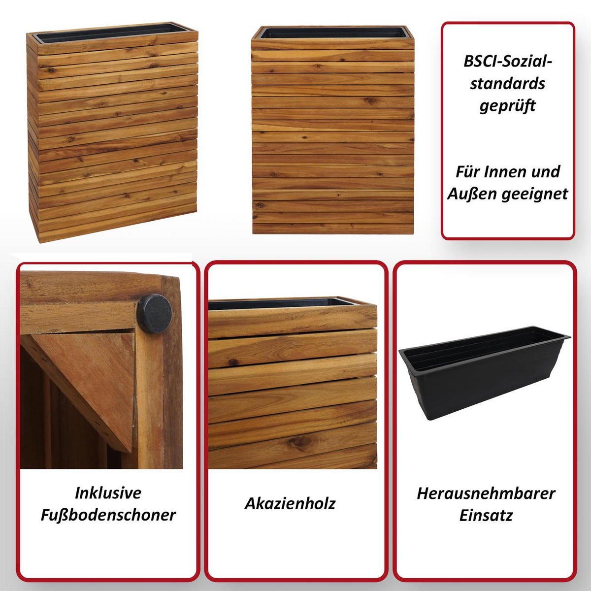 PFLANZKASTEN Braun - Braun, Holz (63/77/23cm) - MCW