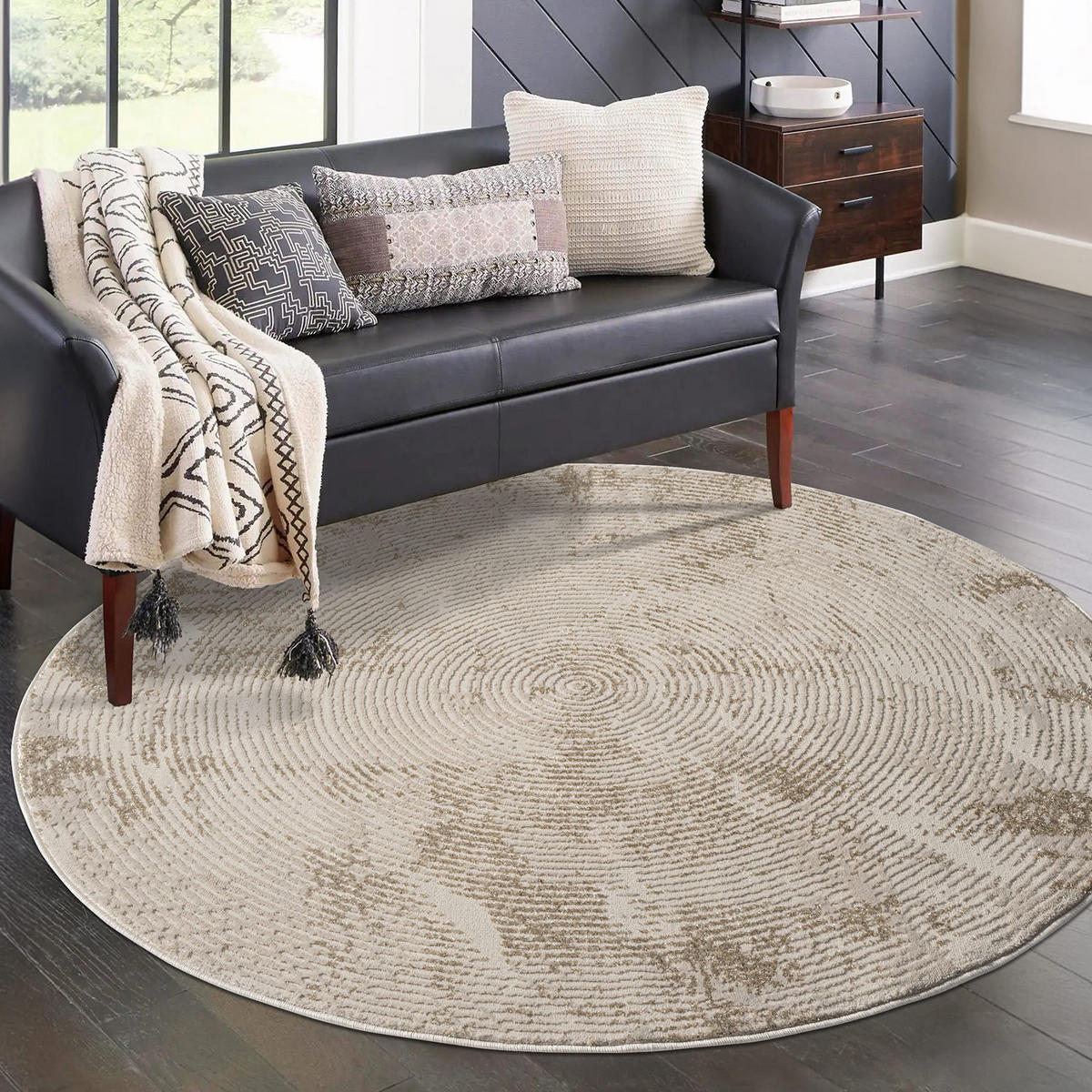 KURZFLOR-TEPPICH Antik 481 Beige 160 cm Rund - Beige, Textil (160/160cm) - carpet city