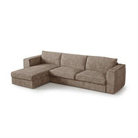 LINKSECK-SCHLAFSOFA MIKA Köpergewebe mit weichem Griff Taupe 292cm - Taupe, Textil (292/100cm) - Premium Interiors