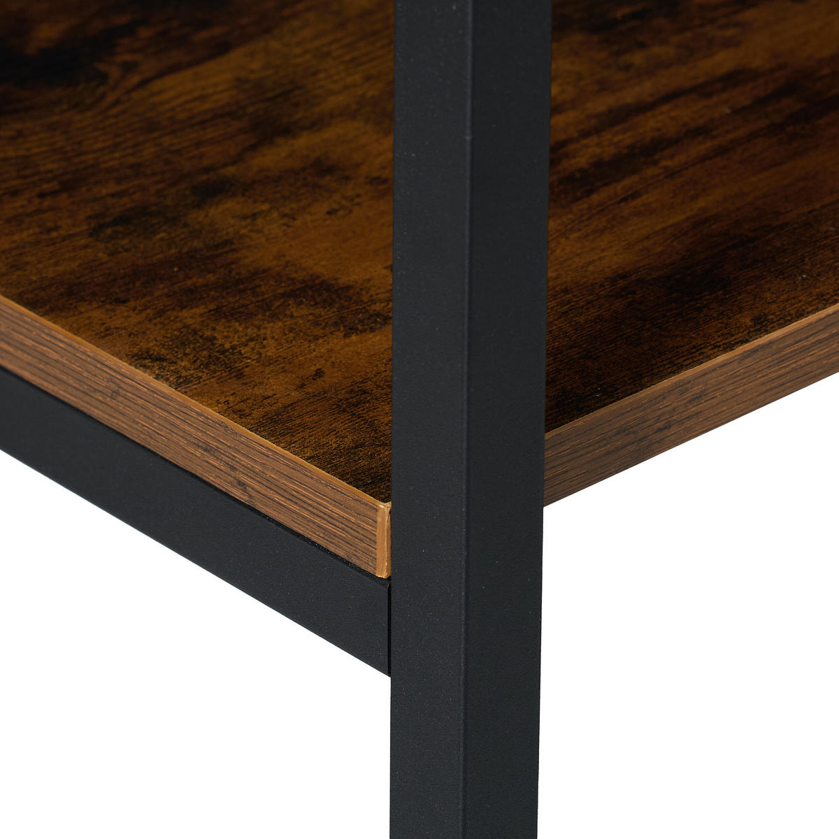 BÜCHERREGAL - Schwarz/Braun, Holzwerkstoff/Metall (60/92/32cm) - Relaxdays