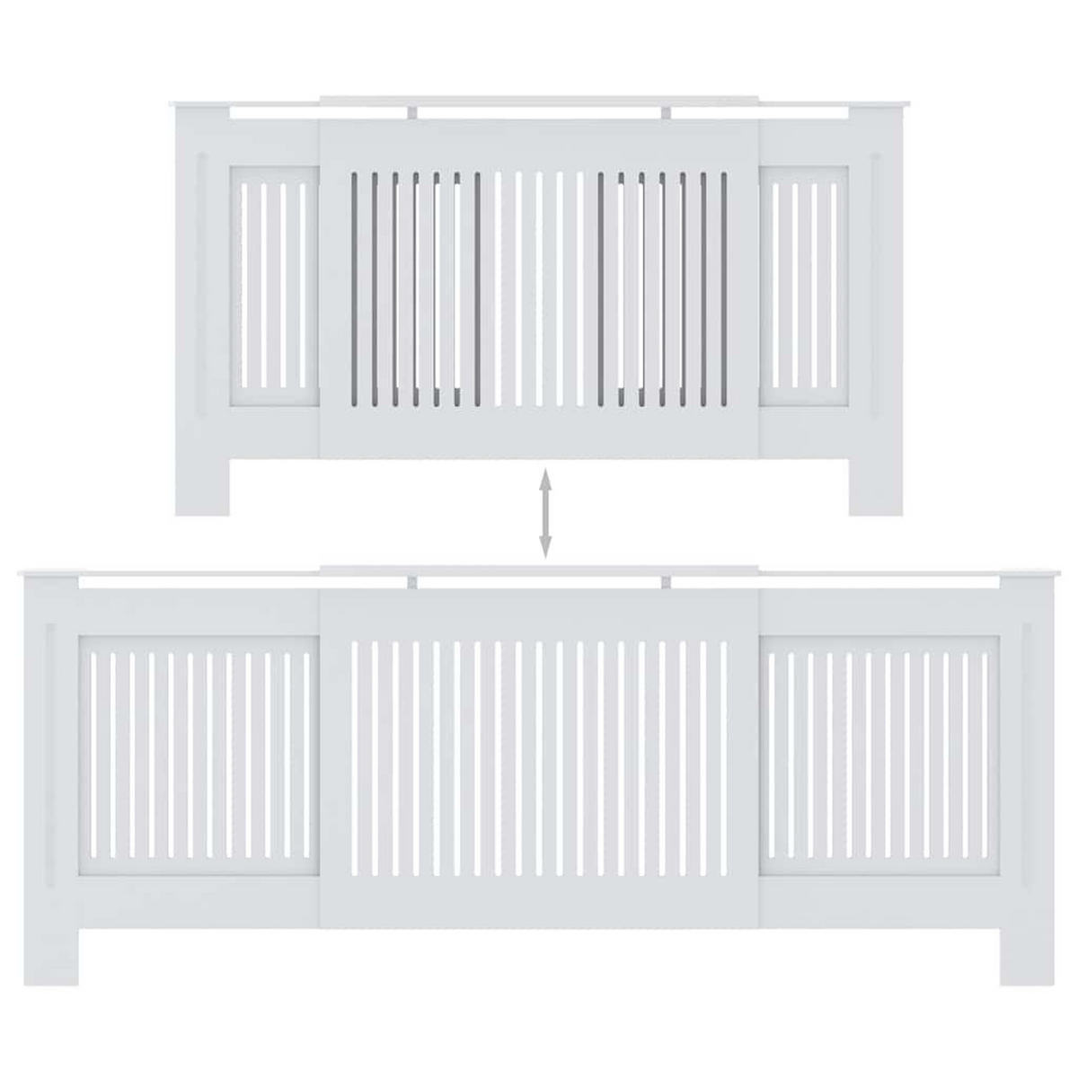 HEIZKÖRPERABDECKUNG mit vertikalen Lamellen, 141-205 cm, aus MDF, Weiß, modernes Design für Wohnzimmer - Weiß, Holz (19/205/81.5cm) - vidaXL