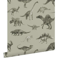 TAPETE Dinosaurier 50 x 900 cm - Grün, Papier (50/0.1cm) - ESTAhome