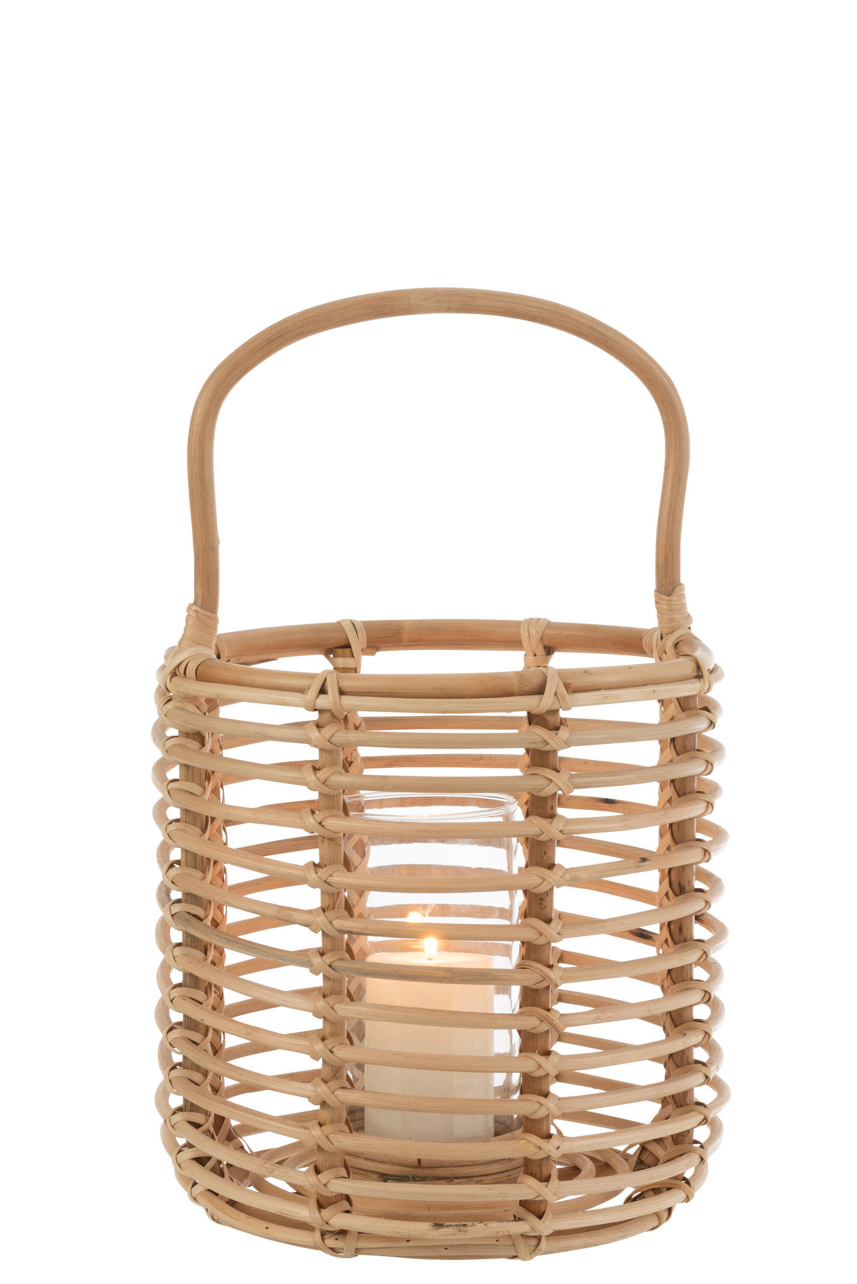 KERZENHALTER ELLEN - Rottan - Natürliche - Naturfarben, Naturmaterialien (30/51/30cm) - J-Line