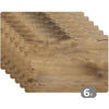 PLATZSETS 6er-Set Holz - Braun - Holzoptik Tisch Untersetzer-Set 45x30 cm - Trüffeleichefarben, Kunststoff (0.3/45/30cm) - MuchoWow