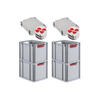 EUROBOX 4x Nextgen Color Mit Auflagedeckel 32x30x40cm Griffe Rot Offen - Rot, Kunststoff (30/32/40cm) - PROREGAL