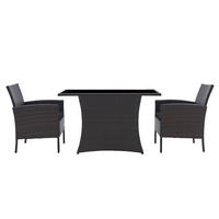 SITZGRUPPE Mubi 2 Sessel, 2 Sitzkissen, 1 Tisch, Braun - Braun, Kunststoff - TPFGarden