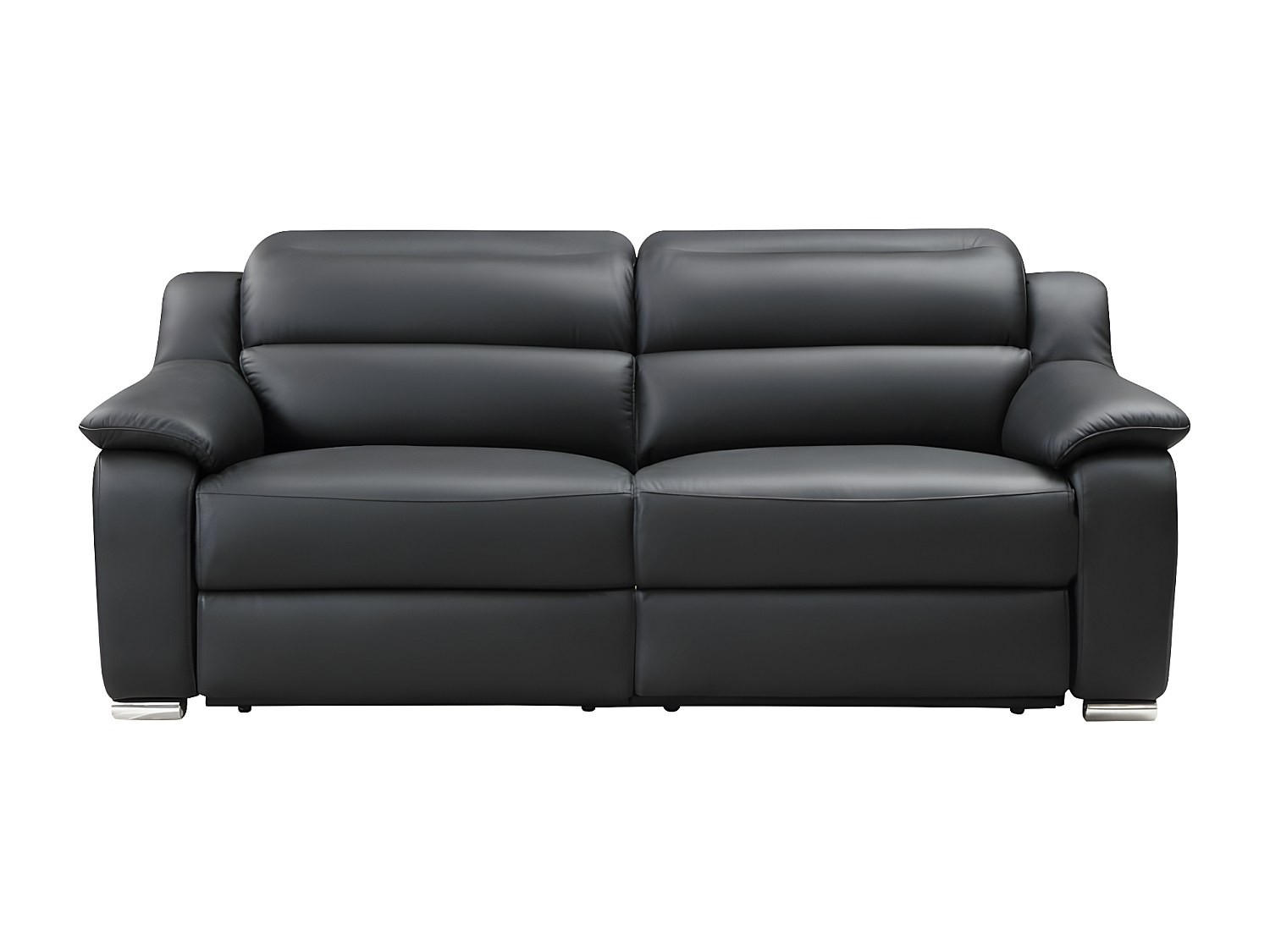 RELAXSOFA - 3 Personen - leder - schwarz Arena - Schwarz, Leder/Metall (202/86/104cm) - Vente-Unique
