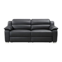 RELAXSOFA - 3 Personen - leder - schwarz Arena - Schwarz, Leder/Metall (202/86/104cm) - Vente-Unique