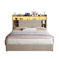 POLSTERBETT 140/200 cm Beige mit Schubladen und RGB-Beleuchtung - Beige, Holz (140/200cm) - SHOPENTRA