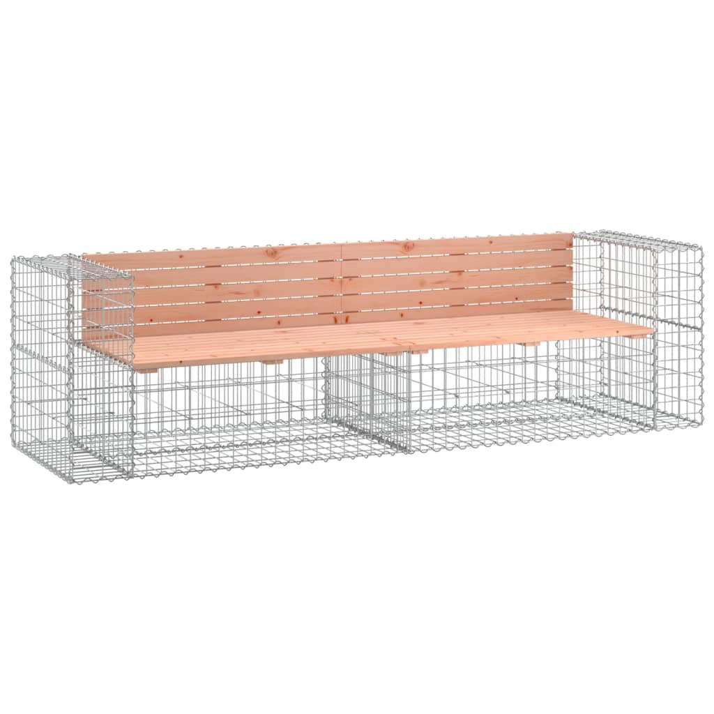 GARTENBANK Gabionen INO 244x71x65,5 cm Massivholz Douglasie - Silberfarben, Metall (244/65.5/71cm) - DELUKE
