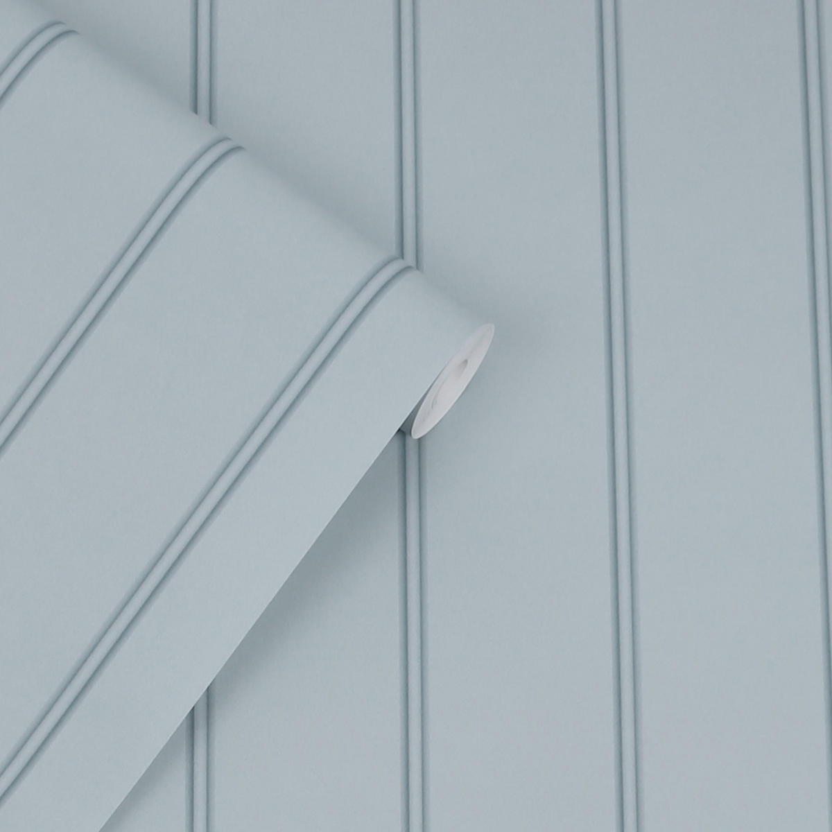 VLIESTAPETE Chalford Wood Panelling Seaspray Blue - Blau, Papier/Kunststoff (52/52cm) - Graham & Brown