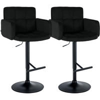 BARHOCKER 2 Samt Schwarz - Schwarz, Textil/Metall (60/93/56cm) - CLP