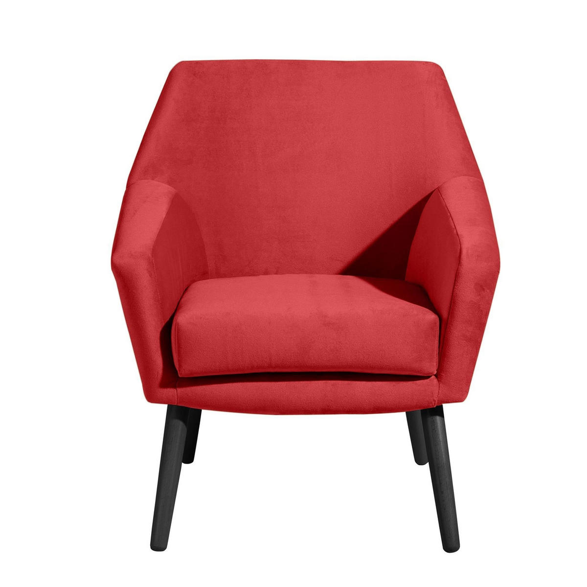 SESSEL Kachka Bezug Samtvelour Buche schwarz / rot - Rot/Buche Kolonial, Kunststoff (71/81/67cm) - 58aufmkessel