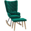 SCHAUKELSESSEL mit Hocker - Grün, Kunststoff (96/101/66cm) - HOMCOM
