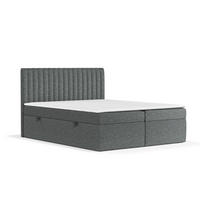 BOXBETT Spencer Anthrazit 140/200 cm mit Matratze und Topper - Anthrazit/Schwarz, Holz/Holzwerkstoff (140/200cm) - Maison de Reve