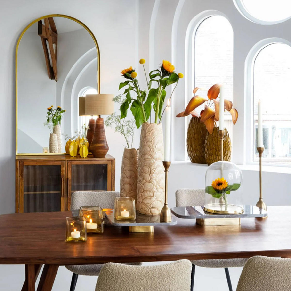 SERVIERPLATTE LABADE 33x33x6,5 cm, Marmor, Braun-Bronze - Braun, Stein (33/6.5/33cm) - Light & Living