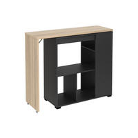 BARTISCH drehbar mit Stauraum - Holzfarben & Anthrazit - SATURNE - Anthrazit, Holz (172/100/39.6cm) - Vente-Unique