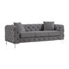CHESTERFIELD-SOFA 3-Sitzer - Anthrazit - Samt - EDWINA - Anthrazit, Textil (91/76/220cm) - Vente-Unique