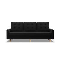SOFA 3-SITZER MIT SCHLAFFUNKTION BLANK, Schwarz - Schwarz, Textil (212/88/92cm) - Mebligo