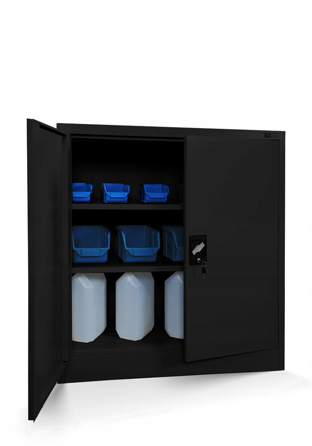 METALLSCHRANK Beata - Schwarz, Metall (90/93/40cm) - Jan Nowak