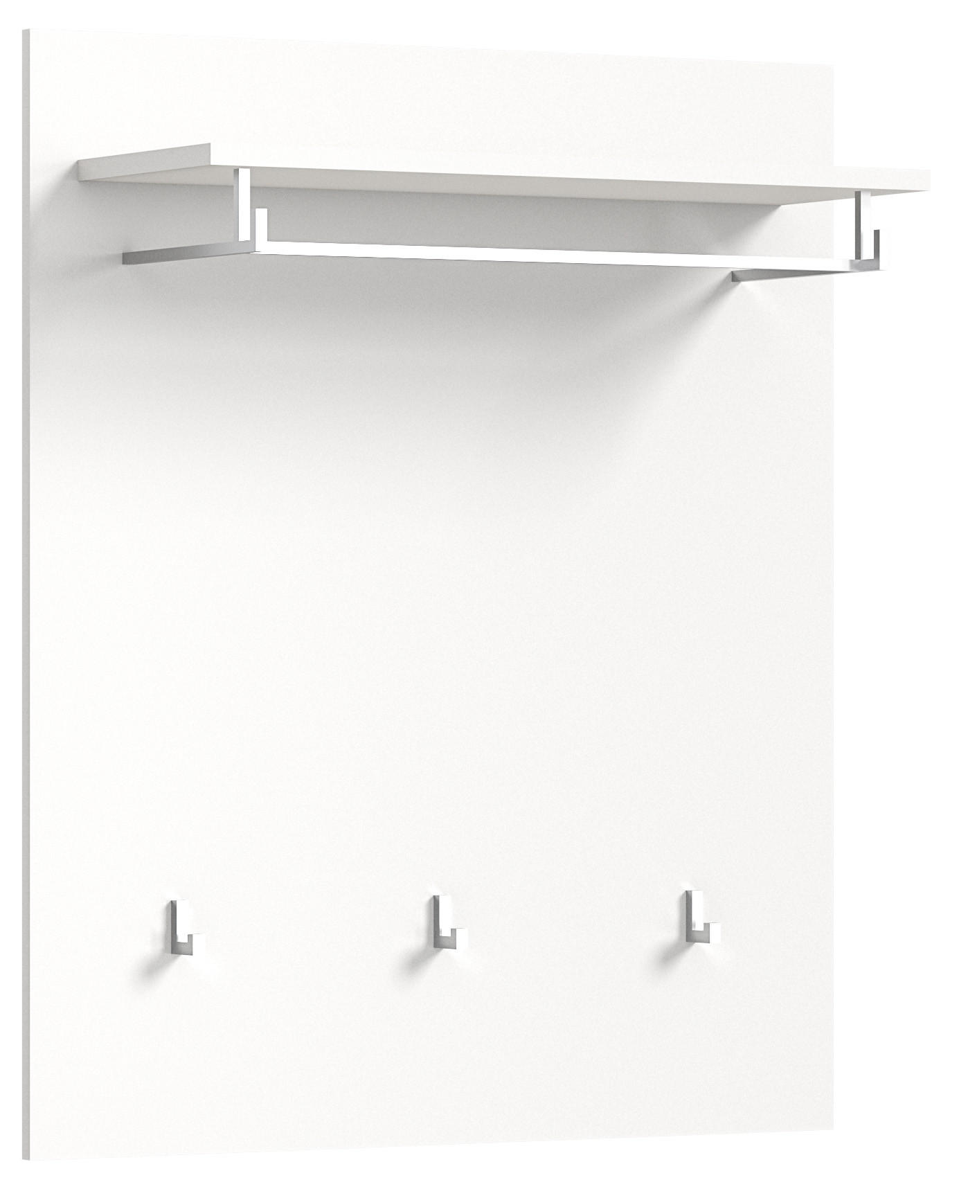 GARDEROBENPANEEL SOLERO (B/H/T: ca. 80/96/25 cm) in Weiß/weiß hochglanz - Weiß, Holzwerkstoff (80/96/25cm)