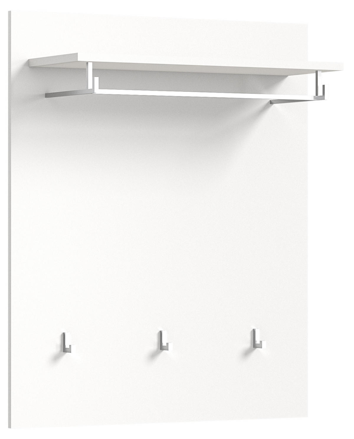 GARDEROBENPANEEL SOLERO (B/H/T: ca. 80/96/25 cm) in Weiß/weiß hochglanz - Weiß, Holzwerkstoff (80/96/25cm)