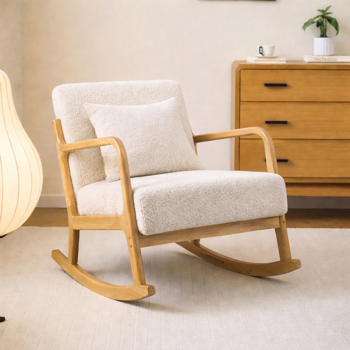 SCHAUKELSTUHL Holz Weiß - Weiß, Holz (64/80/88cm) - Nordlys