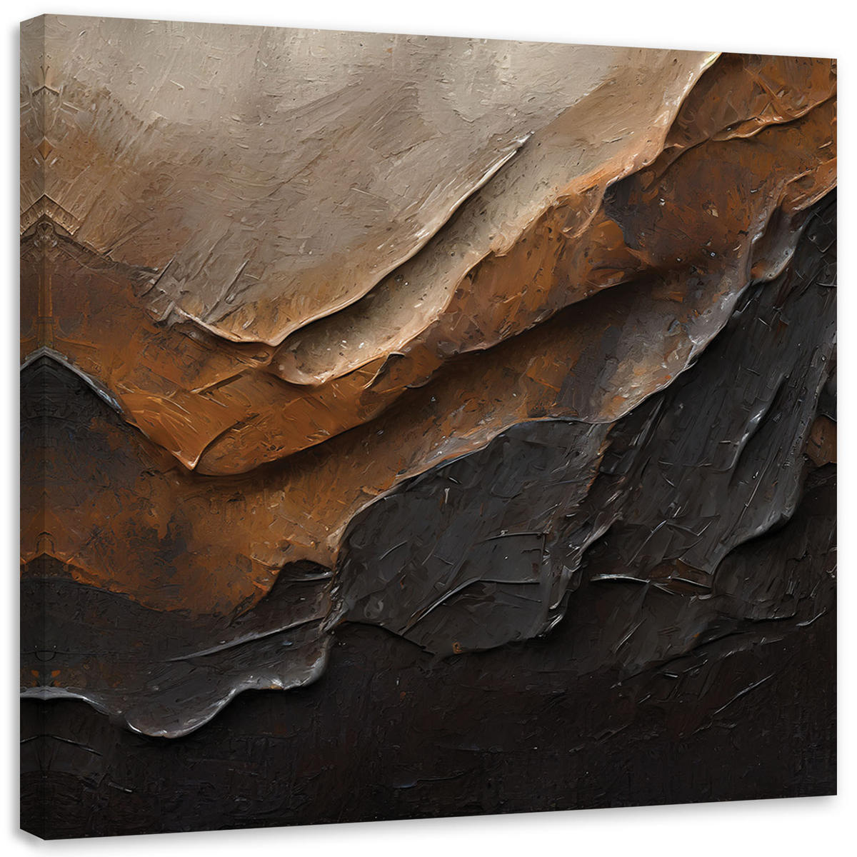 WANDBILD braune textur abstraktion 3d - Braun, Textil (50/50cm) - Feeby