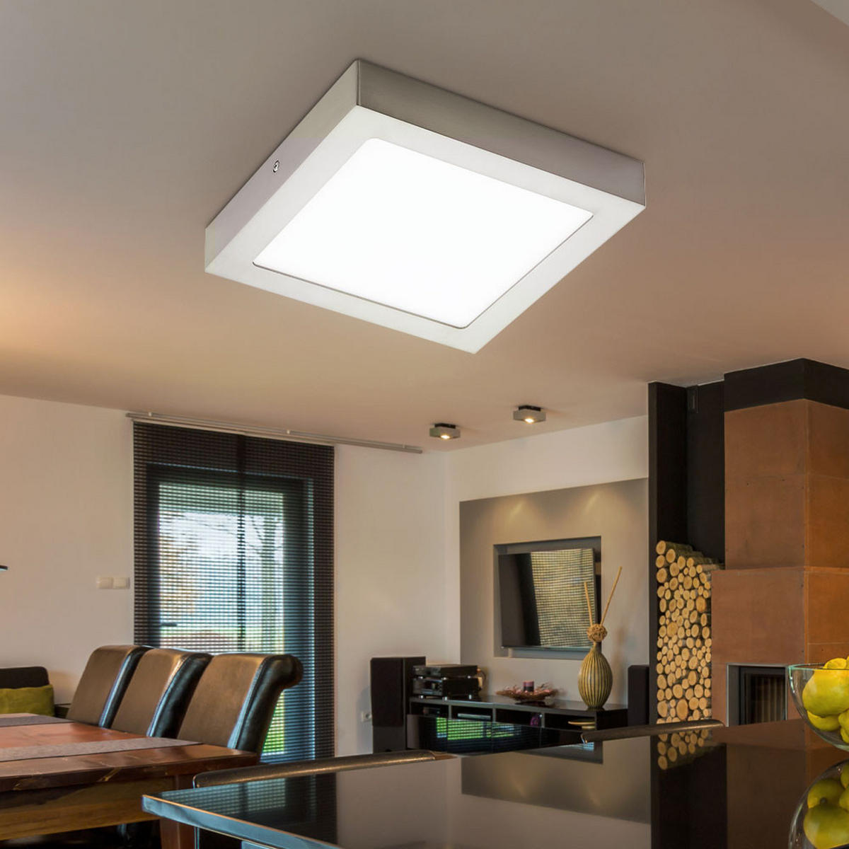 LED PANEL Tinus Silber Metall Acryl - Silberfarben, Metall (22.5/22.5/3.5cm)