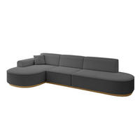 ECKSOFA Ottomane Links MARI-L2-v2 - 328x171x83 cm Grau Bouclé - Grau, Holzwerkstoff/Textil (328/171cm) - ALTDECOR