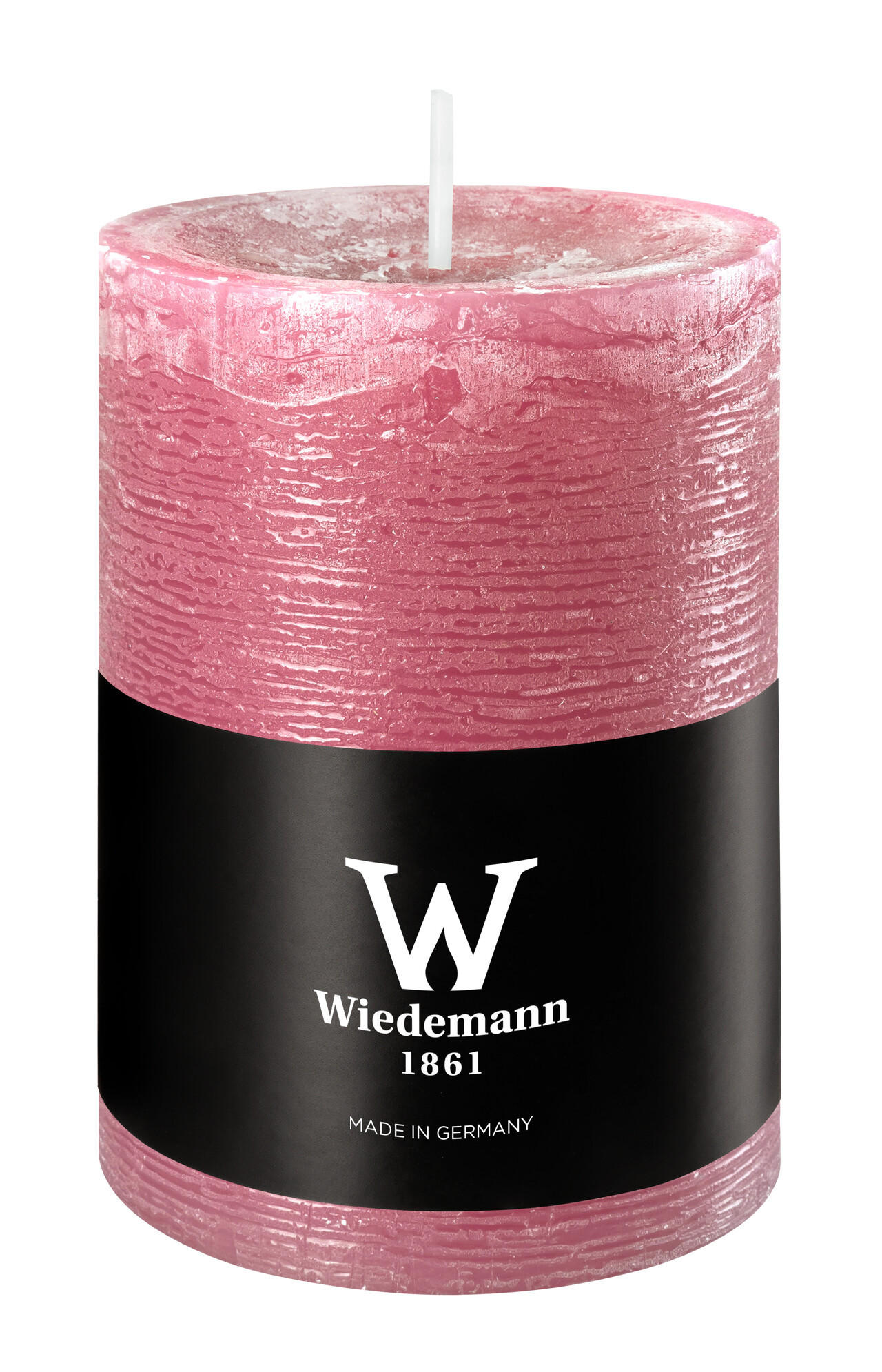 STUMPENKERZE Rustik Marble Style Altrosa 100 x Ø 68 mm, 1 Stück - Altrosa, Paraffin (7/10cm) - Wiedemann Kerzen
