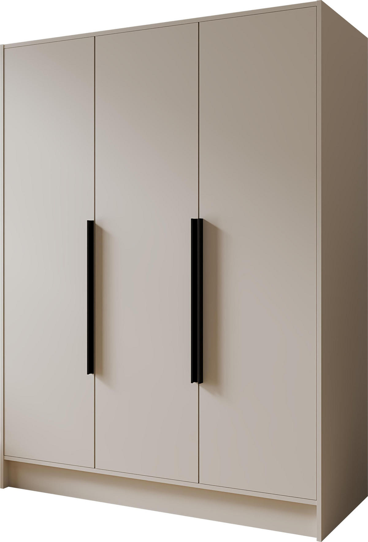 KLEIDERSCHRANK Mono Bis im Skandi-Stil, Drehtüren mit Schwarze Metallgriffe, Kaschmir 150/200/51 cm - Kaschmir, Holzwerkstoff (150/200/51cm) - WFL GROUP