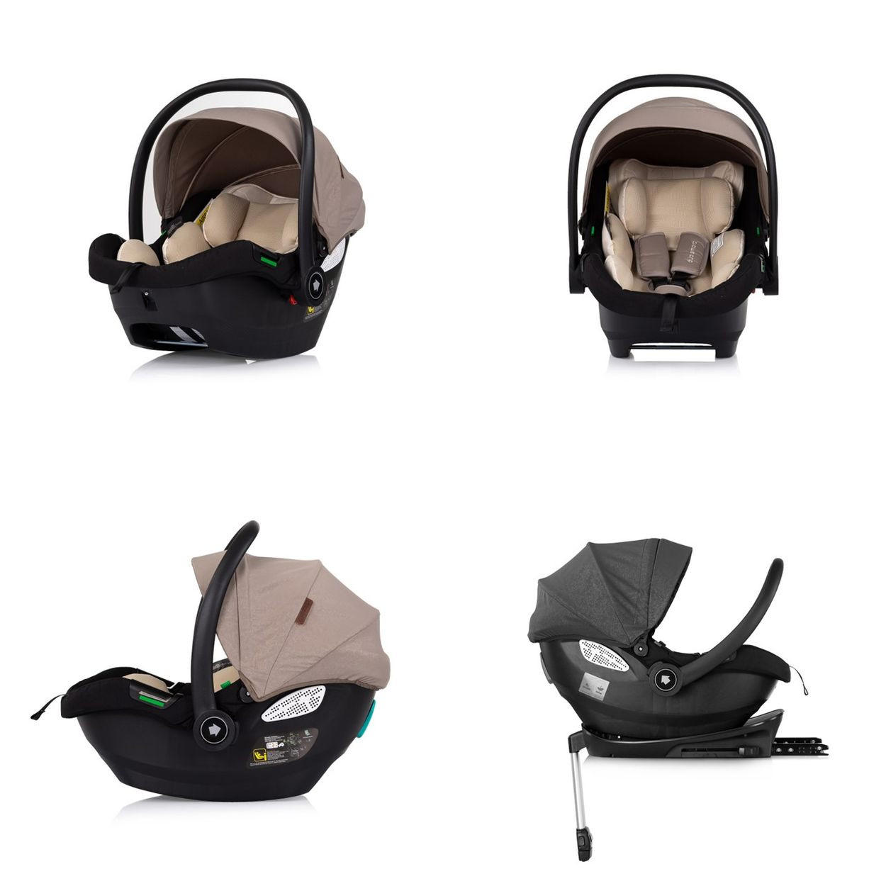BABYSCHALE i-Size Duo Smart braun Gruppe 0+, Kissen, verstellbare Kopfstütze - Ecru/Beige, Kunststoff (40/58/66cm) - Chipolino