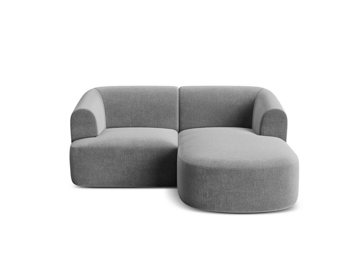 MODULARES-ECKSOFA rechts Campi aus Samt grau 3 Sitzplätze - Grau, Textil (156/180cm) - Cosmopolitan Design