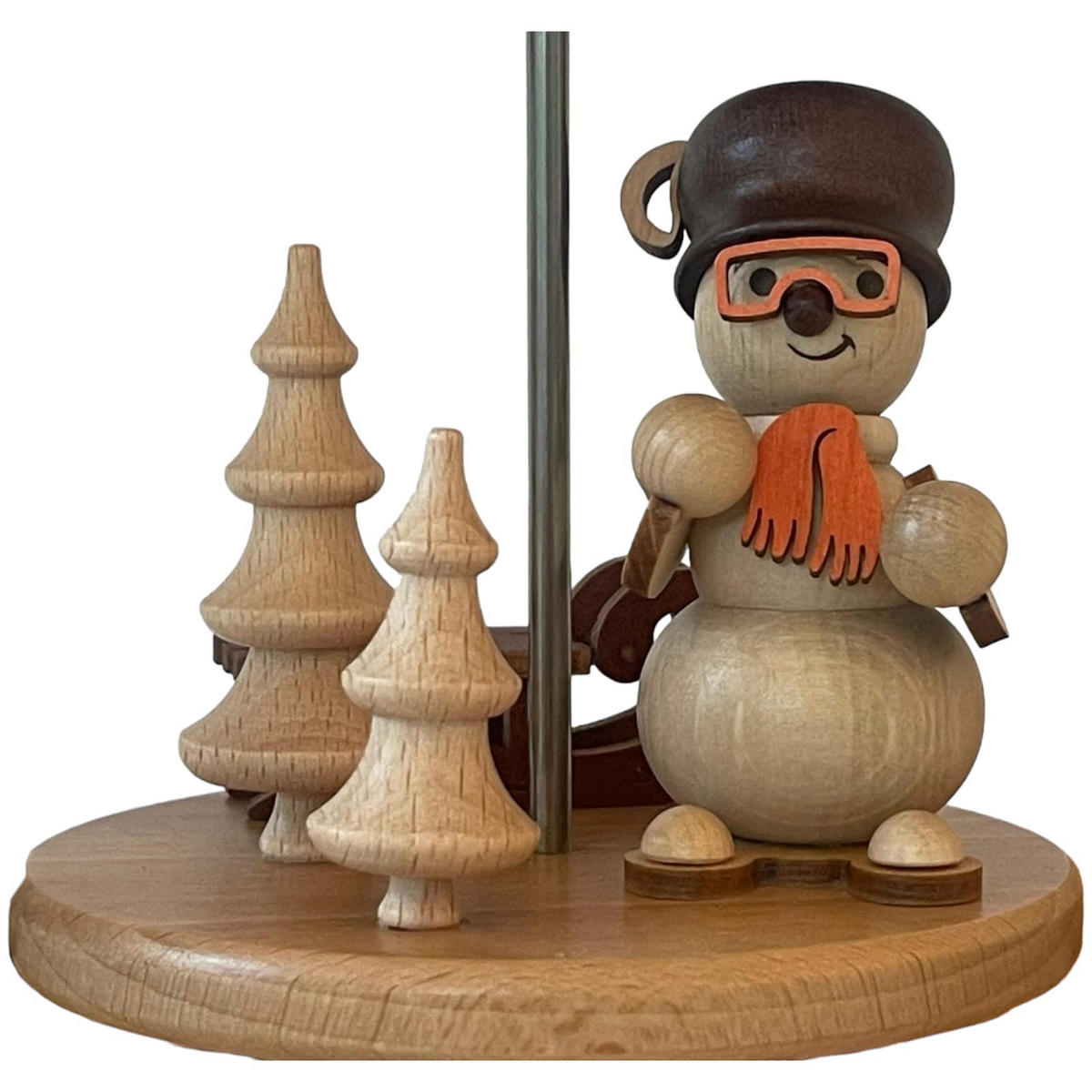 PYRAMIDE 2-stöckig Segel Schneemänner für 6 Teelichter 44/37/48 cm - Multicolor, Holz (37/48/44cm)